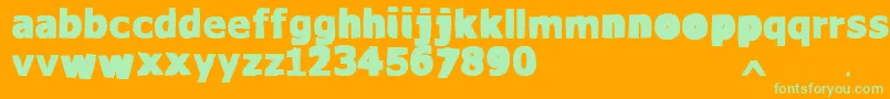 VtksWaterCristals Font – Green Fonts on Orange Background