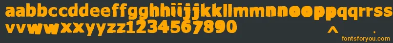 フォントVtksWaterCristals – 黒い背景にオレンジの文字