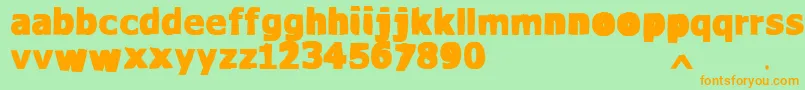 VtksWaterCristals-Schriftart – Orangefarbene Schriften auf grünem Hintergrund