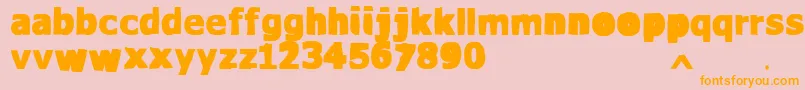 Fonte VtksWaterCristals – fontes laranjas em um fundo rosa