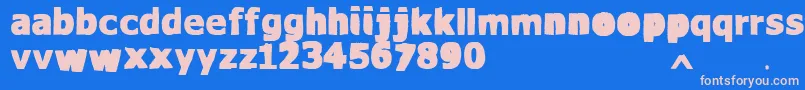 フォントVtksWaterCristals – ピンクの文字、青い背景