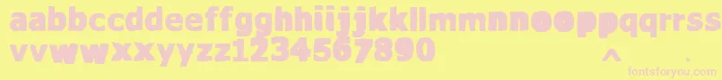 VtksWaterCristals-Schriftart – Rosa Schriften auf gelbem Hintergrund