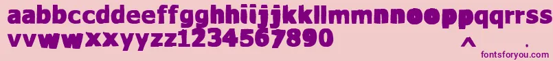 フォントVtksWaterCristals – ピンクの背景に紫のフォント