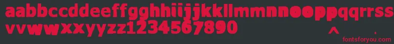 フォントVtksWaterCristals – 黒い背景に赤い文字
