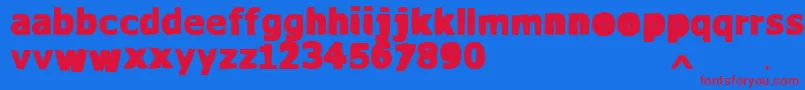 フォントVtksWaterCristals – 赤い文字の青い背景