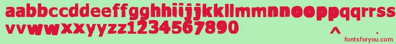 Шрифт VtksWaterCristals – красные шрифты на зелёном фоне