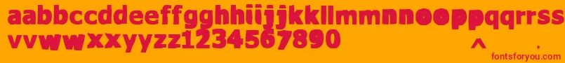 Шрифт VtksWaterCristals – красные шрифты на оранжевом фоне