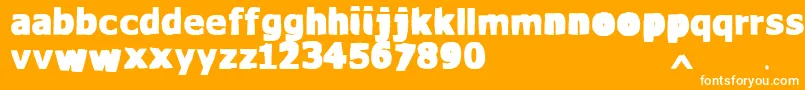 VtksWaterCristals-Schriftart – Weiße Schriften auf orangefarbenem Hintergrund