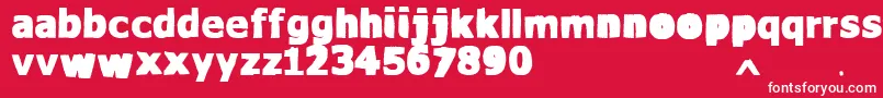 フォントVtksWaterCristals – 赤い背景に白い文字