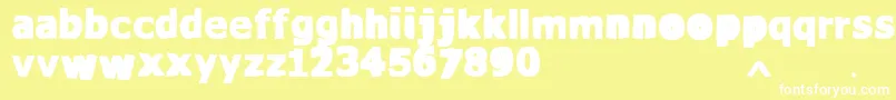 VtksWaterCristals-fontti – valkoiset fontit keltaisella taustalla