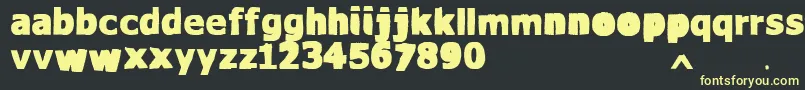 VtksWaterCristals-fontti – keltaiset fontit mustalla taustalla