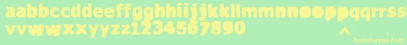 VtksWaterCristals Font – Yellow Fonts on Green Background