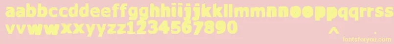 VtksWaterCristals-fontti – keltaiset fontit vaaleanpunaisella taustalla