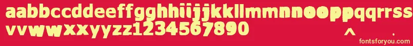 VtksWaterCristals Font – Yellow Fonts on Red Background