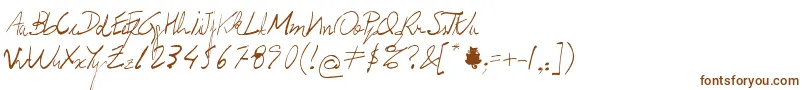 フォントProf.Jorge – 白い背景に茶色のフォント