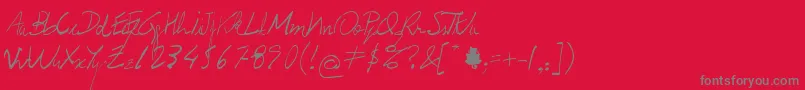フォントProf.Jorge – 赤い背景に灰色の文字