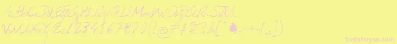 フォントProf.Jorge – ピンクのフォント、黄色の背景