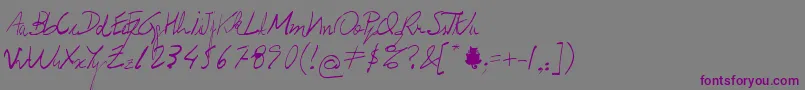 Шрифт Prof.Jorge – фиолетовые шрифты на сером фоне