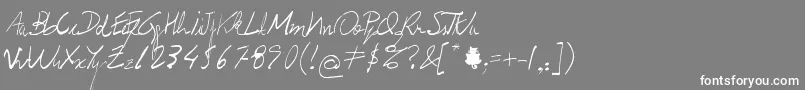 フォントProf.Jorge – 灰色の背景に白い文字