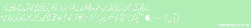 フォントProf.Jorge – 緑の背景に白い文字