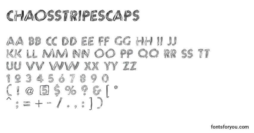 Schriftart Chaosstripescaps – Alphabet, Zahlen, spezielle Symbole