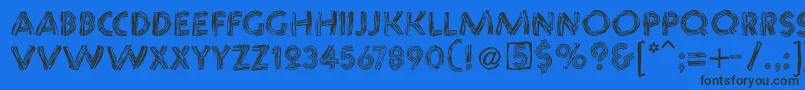 Шрифт Chaosstripescaps – чёрные шрифты на синем фоне