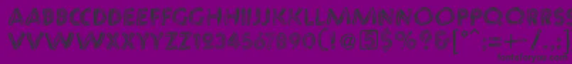 フォントChaosstripescaps – 紫の背景に黒い文字