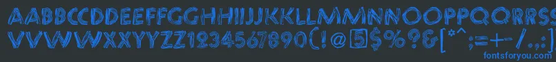 Chaosstripescaps Font – Blue Fonts on Black Background