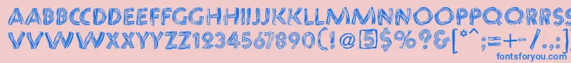 Chaosstripescaps Font – Blue Fonts on Pink Background