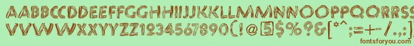 Chaosstripescaps Font – Brown Fonts on Green Background