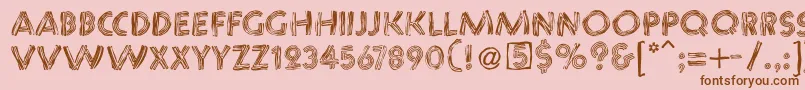 Chaosstripescaps Font – Brown Fonts on Pink Background