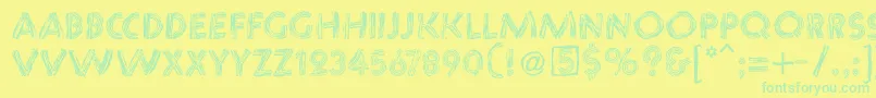 Chaosstripescaps Font – Green Fonts on Yellow Background