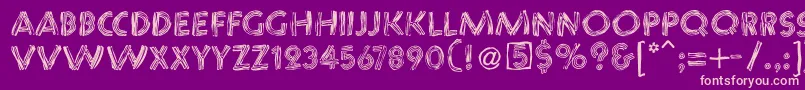 Chaosstripescaps Font – Pink Fonts on Purple Background