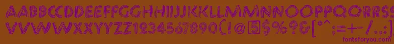 Chaosstripescaps Font – Purple Fonts on Brown Background