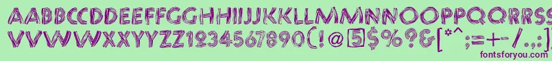 Chaosstripescaps Font – Purple Fonts on Green Background