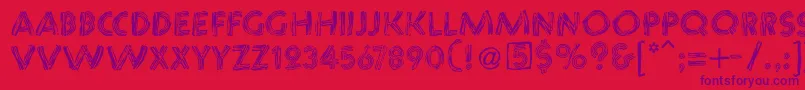 Chaosstripescaps Font – Purple Fonts on Red Background