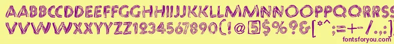 Chaosstripescaps Font – Purple Fonts on Yellow Background