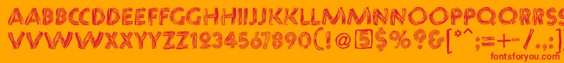 Chaosstripescaps Font – Red Fonts on Orange Background