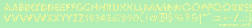 Chaosstripescaps Font – Yellow Fonts on Green Background