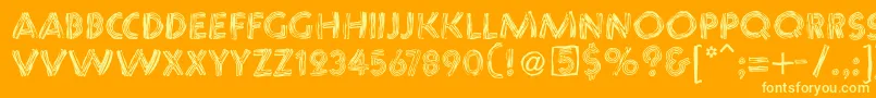 Chaosstripescaps Font – Yellow Fonts on Orange Background