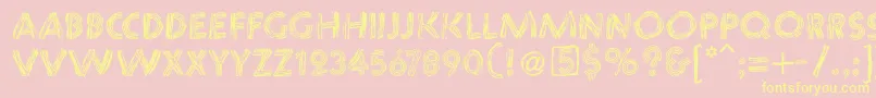 Chaosstripescaps Font – Yellow Fonts on Pink Background