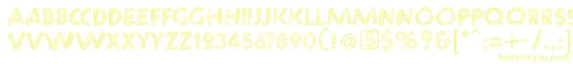 Chaosstripescaps Font – Yellow Fonts on White Background