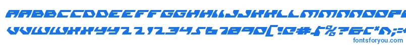 フォントDaedalusItalic – 白い背景に青い文字