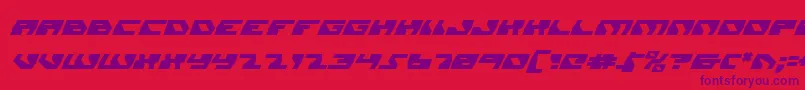 Fonte DaedalusItalic – fontes roxas em um fundo vermelho