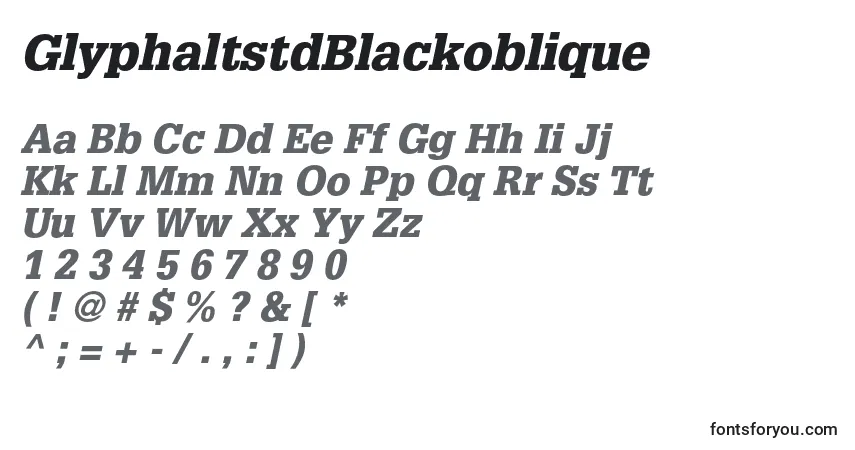 Schriftart GlyphaltstdBlackoblique – Alphabet, Zahlen, spezielle Symbole