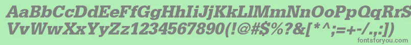 フォントGlyphaltstdBlackoblique – 緑の背景に灰色の文字