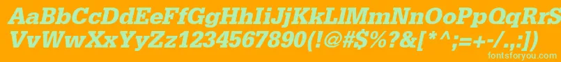 GlyphaltstdBlackoblique Font – Green Fonts on Orange Background