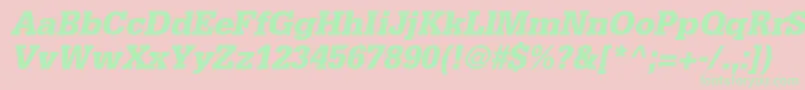 GlyphaltstdBlackoblique Font – Green Fonts on Pink Background