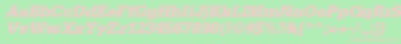 GlyphaltstdBlackoblique Font – Pink Fonts on Green Background