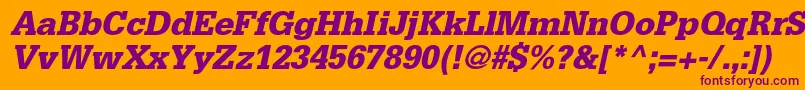 GlyphaltstdBlackoblique Font – Purple Fonts on Orange Background